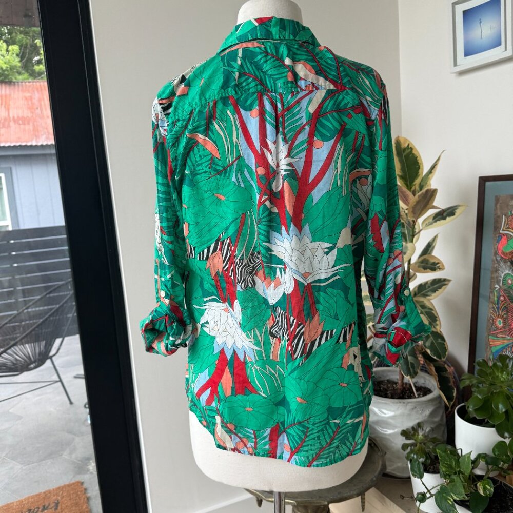 Talbot's Button-Up Lightweight Jungle Pattern Shirt S - Picture 6 of 9